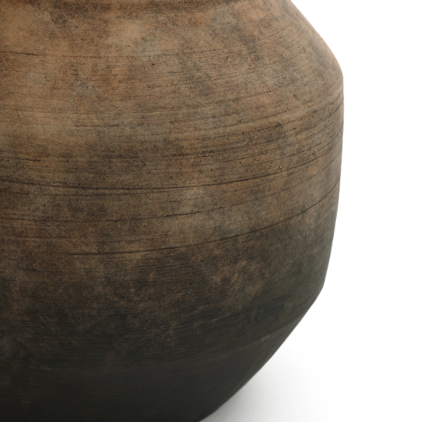 Round Bowl Terracotta Decorative Vase, Brown Ombre