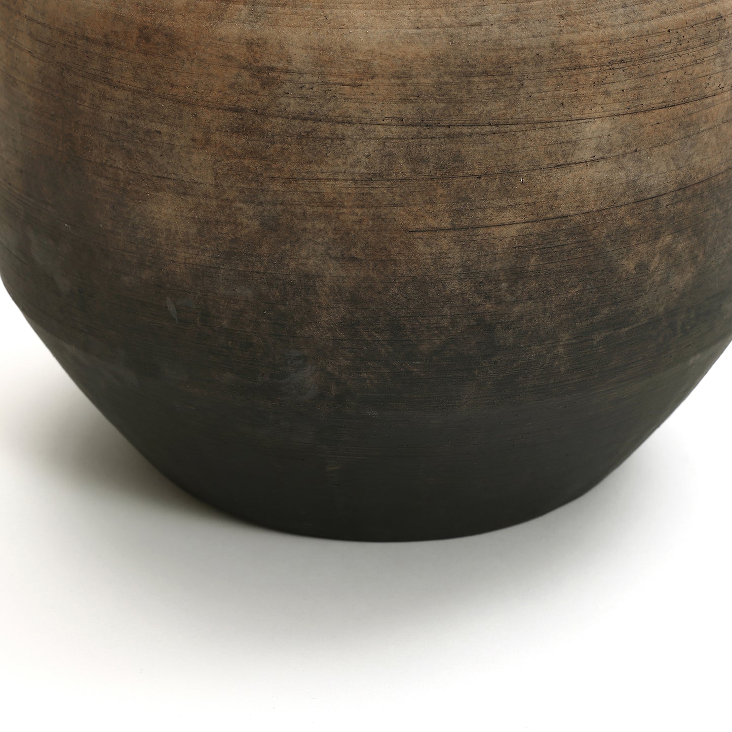 Round Bowl Terracotta Decorative Vase, Brown Ombre