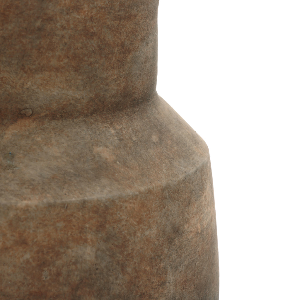 Round Bowl Terracotta Vase, Brown Ombre, 11.5"