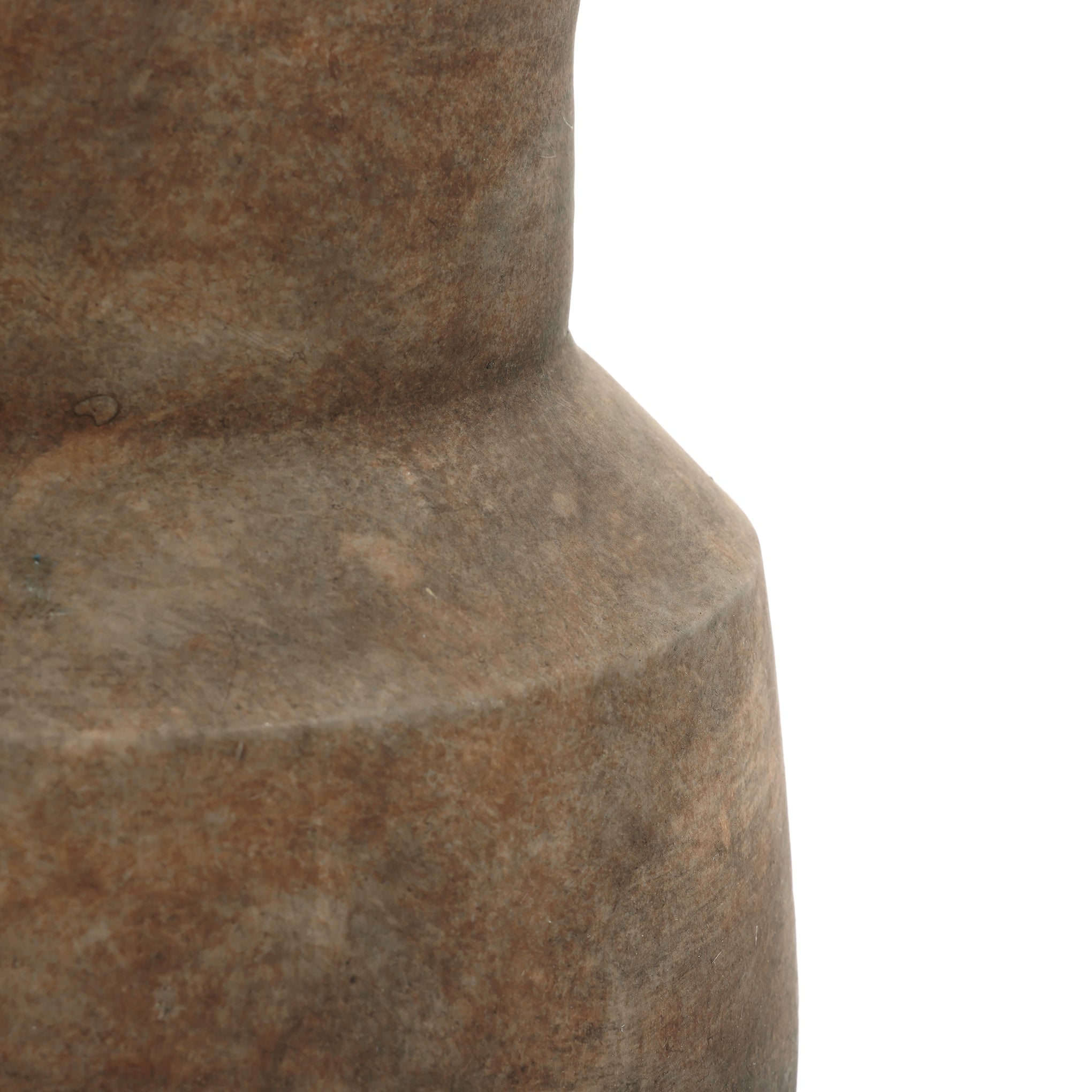 Round Bowl Terracotta Vase, Brown Ombre, 11.5"