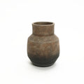 Round Bowl Terracotta Vase, Brown Ombre, 11.5"