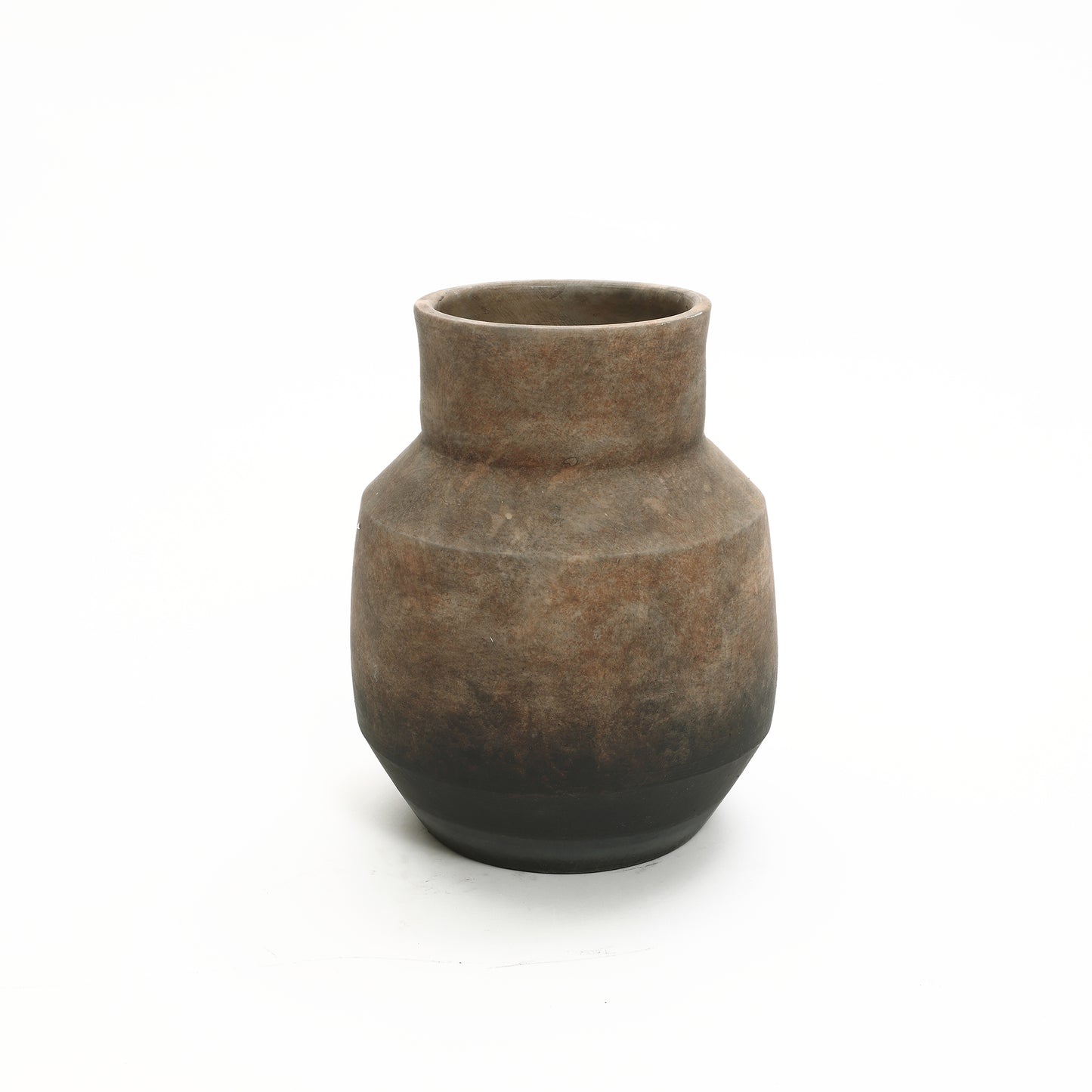 Round Bowl Terracotta Decorative Vase, Brown Ombre