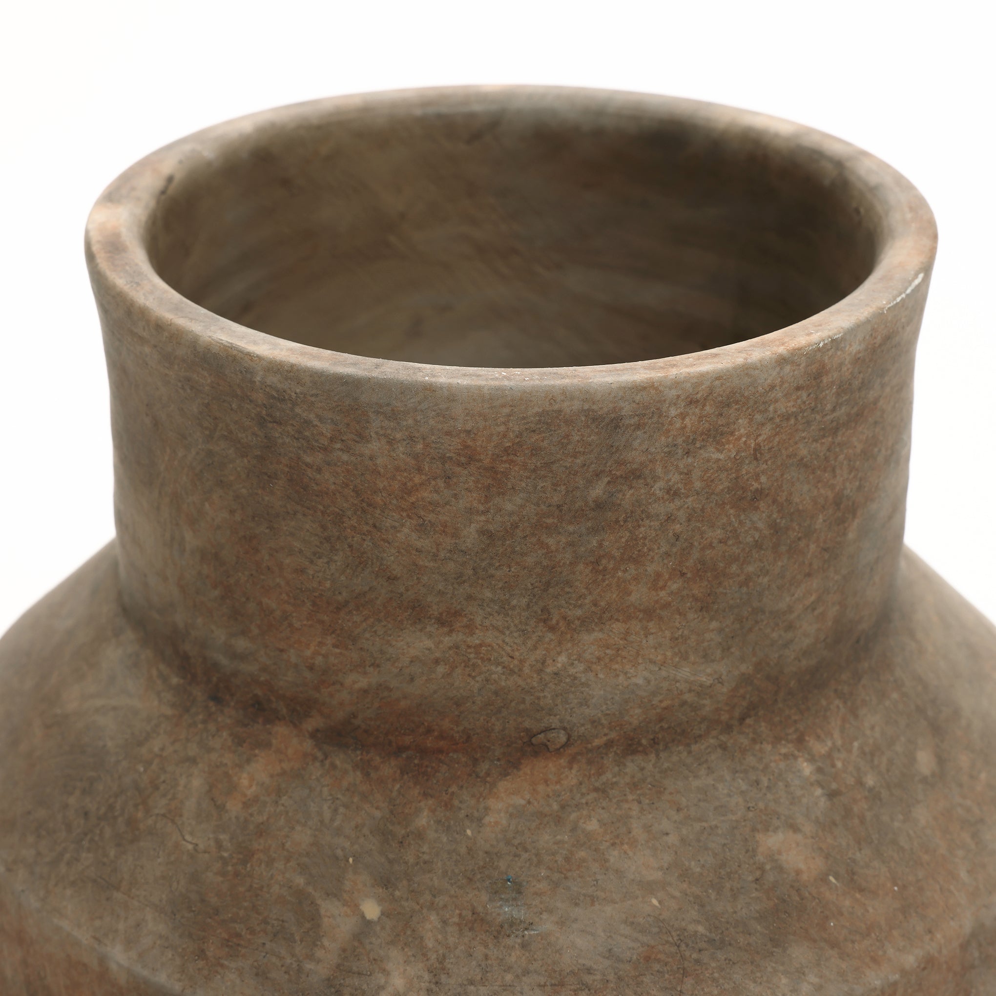 Round Bowl Terracotta Vase, Brown Ombre, 11.5"