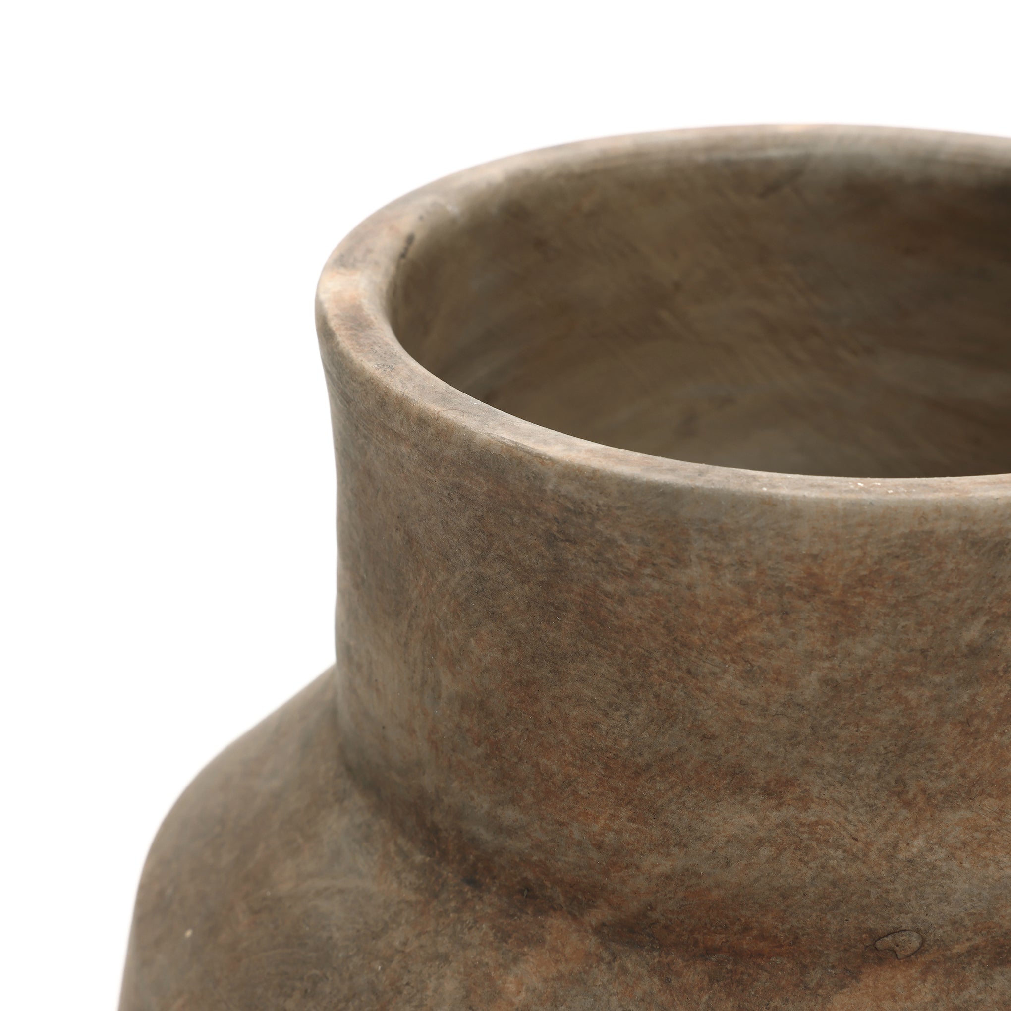 Round Bowl Terracotta Vase, Brown Ombre, 11.5"