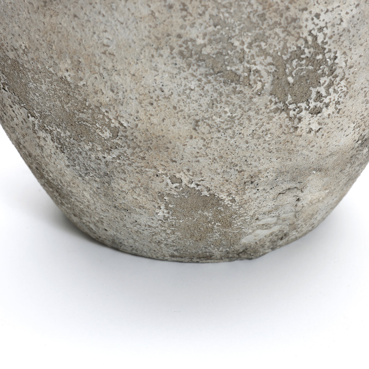 4-Handle Decorative Terracotta Urn, Marbled Gray-White, 11"