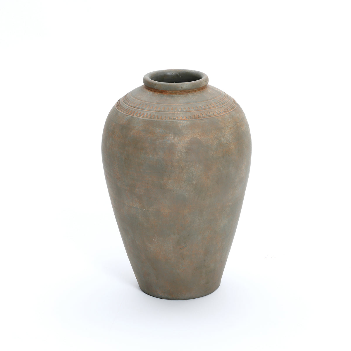 Tall Urn Terracotta Decor Vase, Rustic Brown, 15"