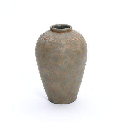 Tall Urn Terracotta Decor Vase, Rustic Brown, 15"