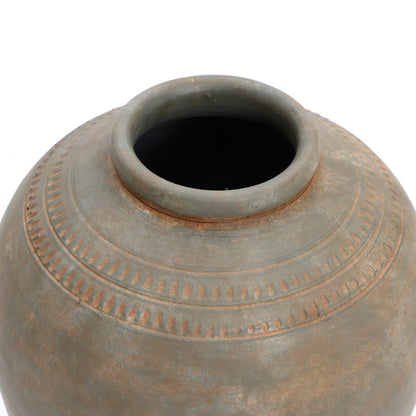 Tall Urn Terracotta Decor Vase, Rustic Brown, 15"