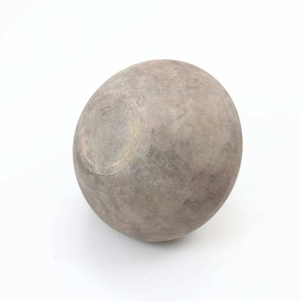 10.4" Round Ceramic Vase, Antique Dark Gray
