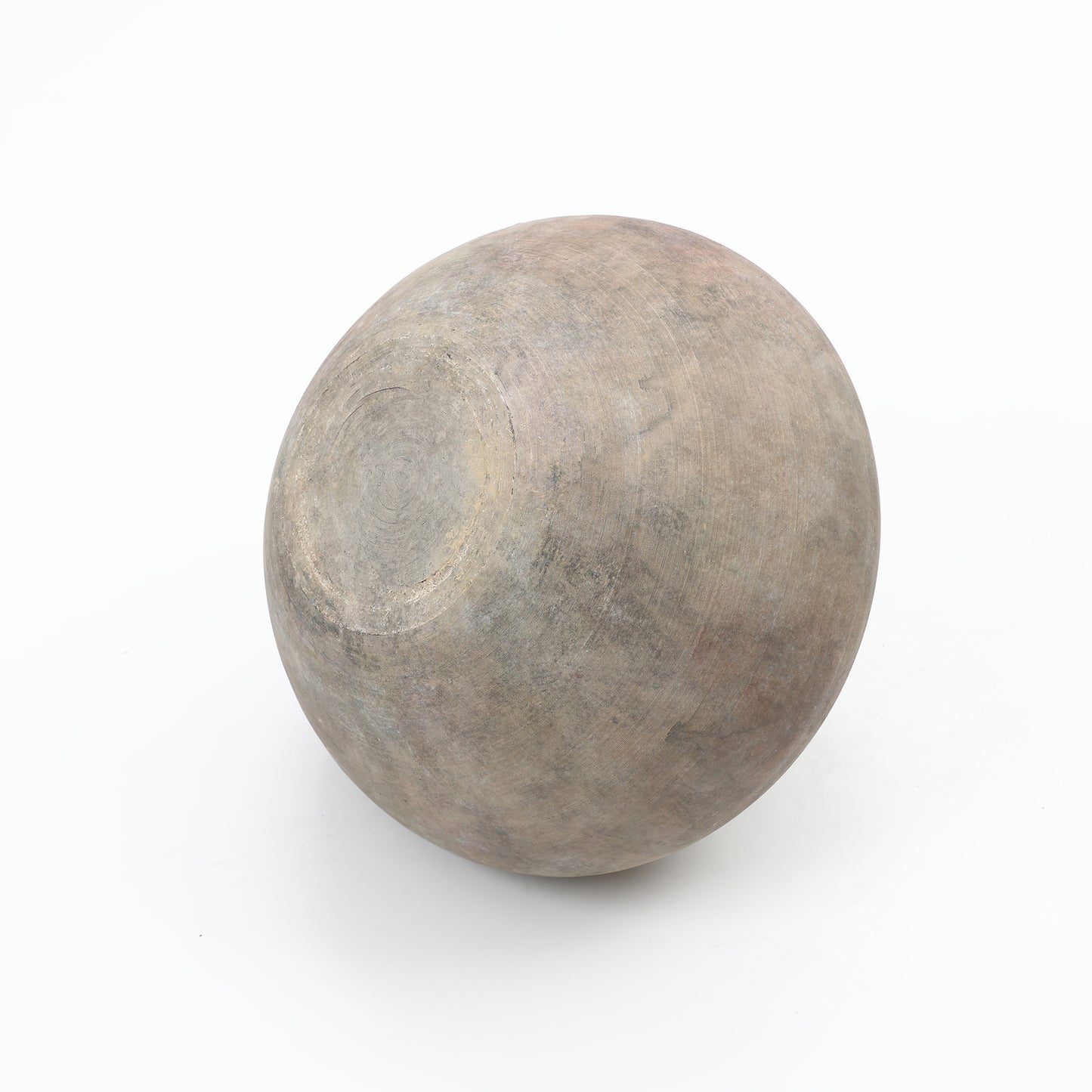 Wide Bowl Terracotta Decor Vase, Antique Gray-Brown