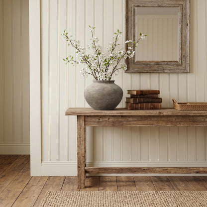 Wide Bowl Terracotta Decor Vase, Antique Gray-Brown