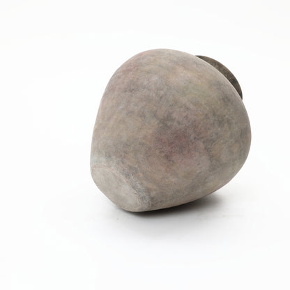 Round Bowl Terracotta Decor Vase, Antique Gray-Brown