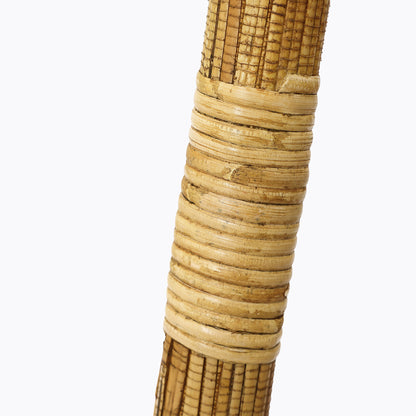 6-Tier Leaning Wood Rattan Blanket Ladder Rack, Pine, 71"