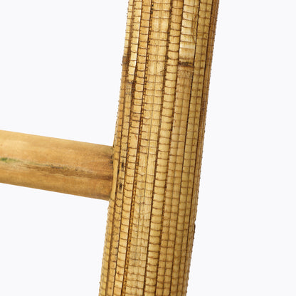 6-Tier Leaning Wood Rattan Blanket Ladder Rack, Pine, 71"