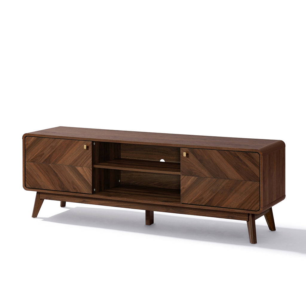 Centro Wood TV Console with Tapered Legs, 63"