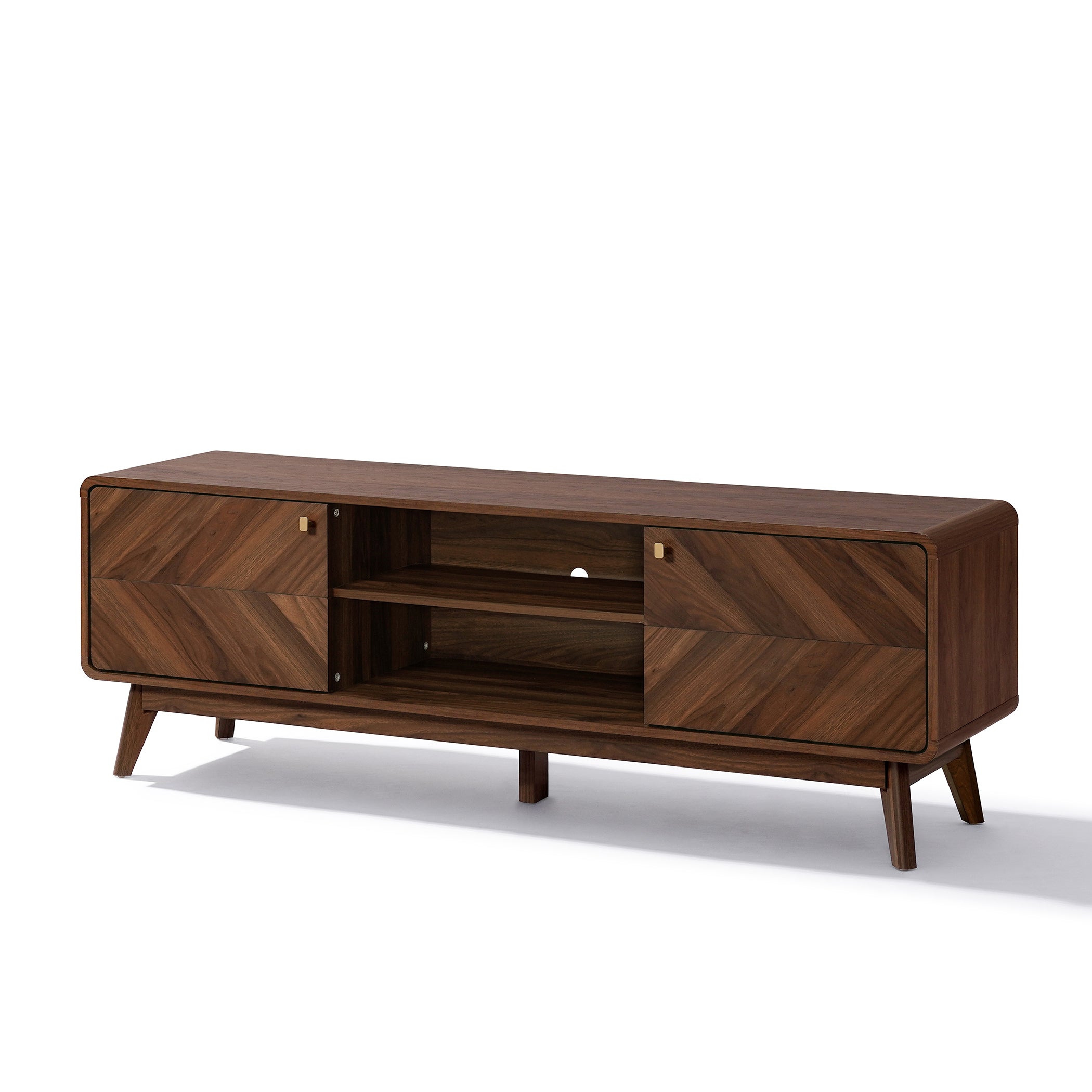 Centro Wood TV Console with Tapered Legs, 63"
