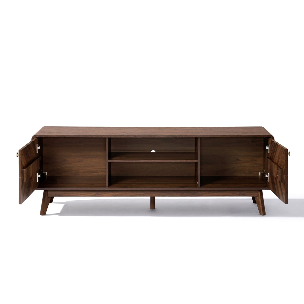 Wood Media Entertainment TV Console Stand, Brown, 63"