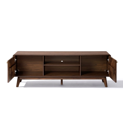 Wood Media Entertainment TV Console Stand, Brown, 63"