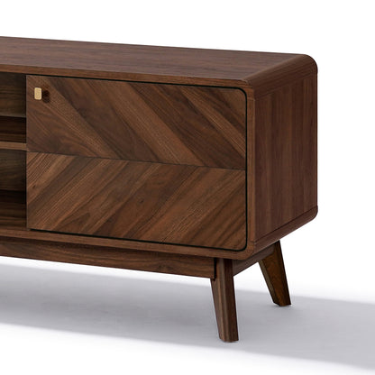 Wood Media Entertainment TV Console Stand, Brown, 63"