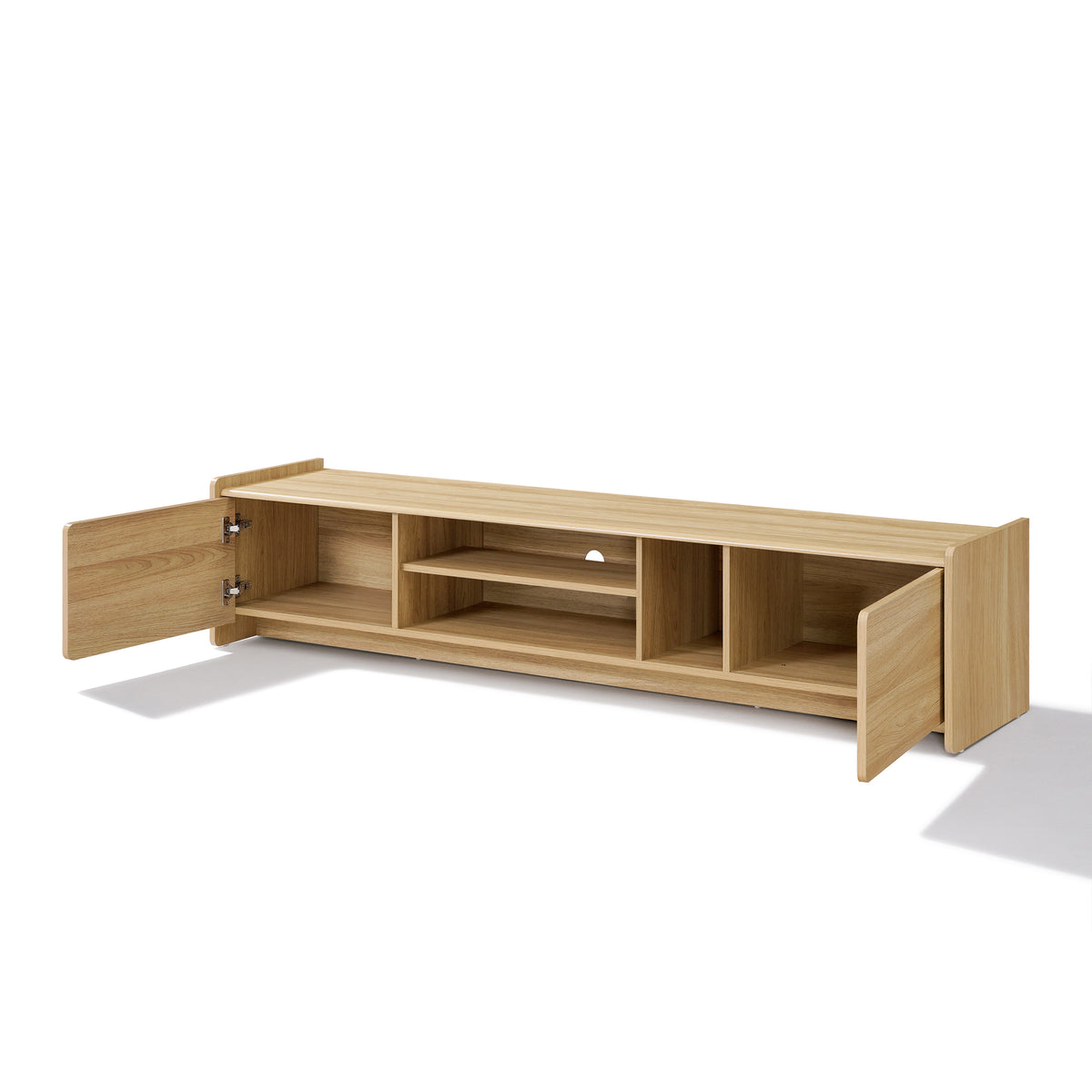 Malu Low-Profile Wood Media TV Console, Natural, 69"