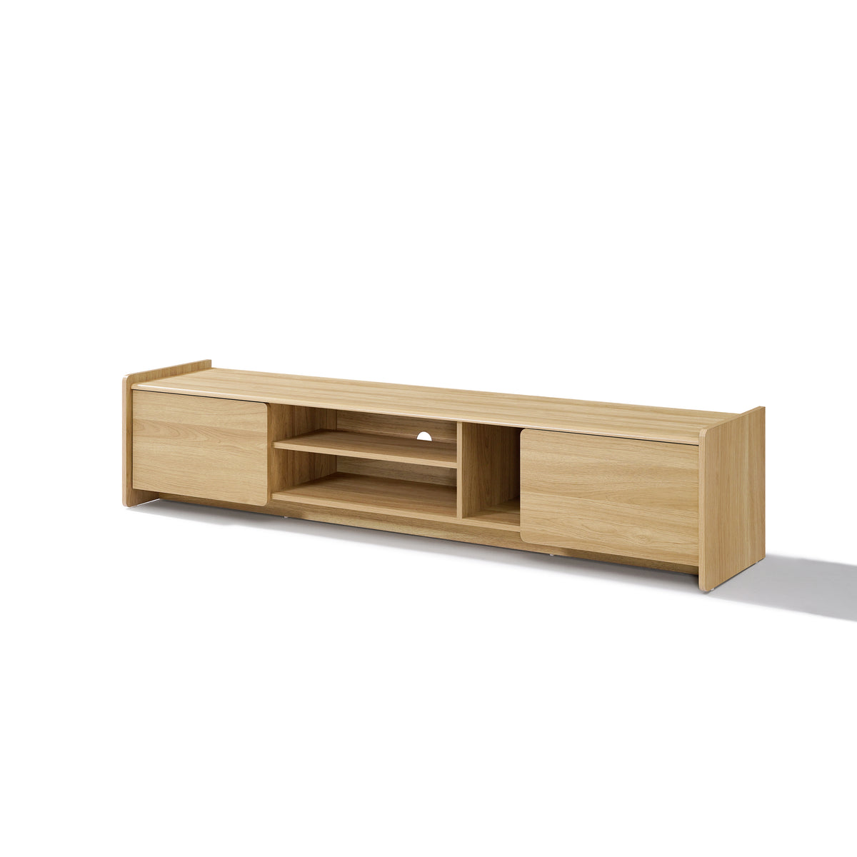 Malu Low-Profile Wood Media TV Console, Natural, 69"