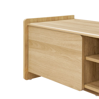 Malu Low-Profile Wood Media TV Console, Natural, 69"