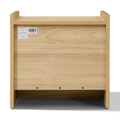 1-Drawer Wood Bedside Nightstand Table, Hazel Oak, 19"