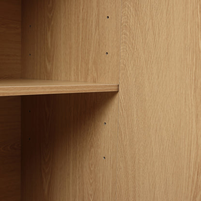 Malu Fluted 2-Door Wood Storage Cabinet, Natural, 31"