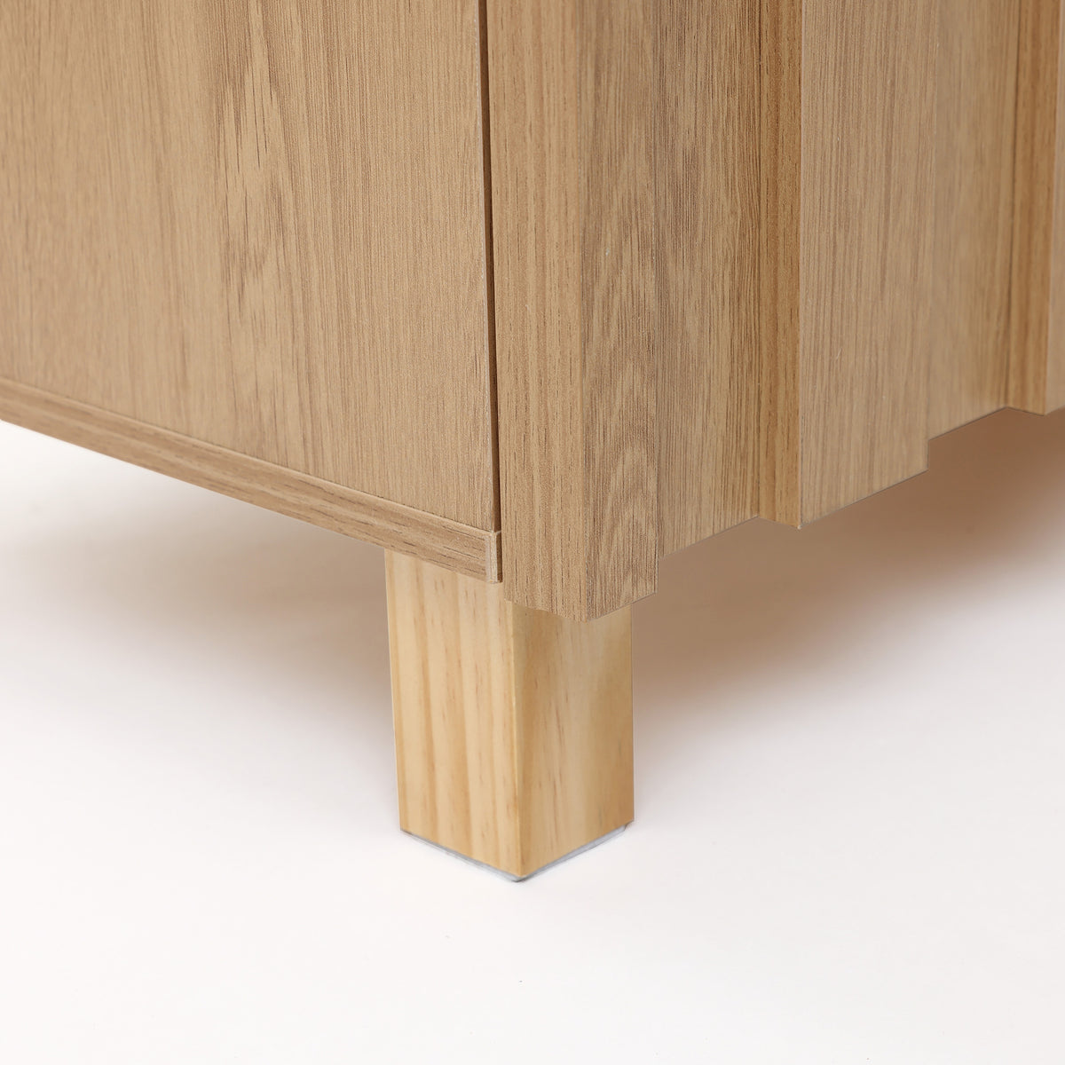 Malu Fluted 2-Door Wood Storage Cabinet, Natural, 31"