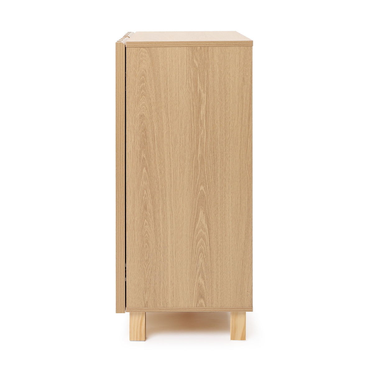 Malu Fluted 2-Door Wood Storage Cabinet, Natural, 31"