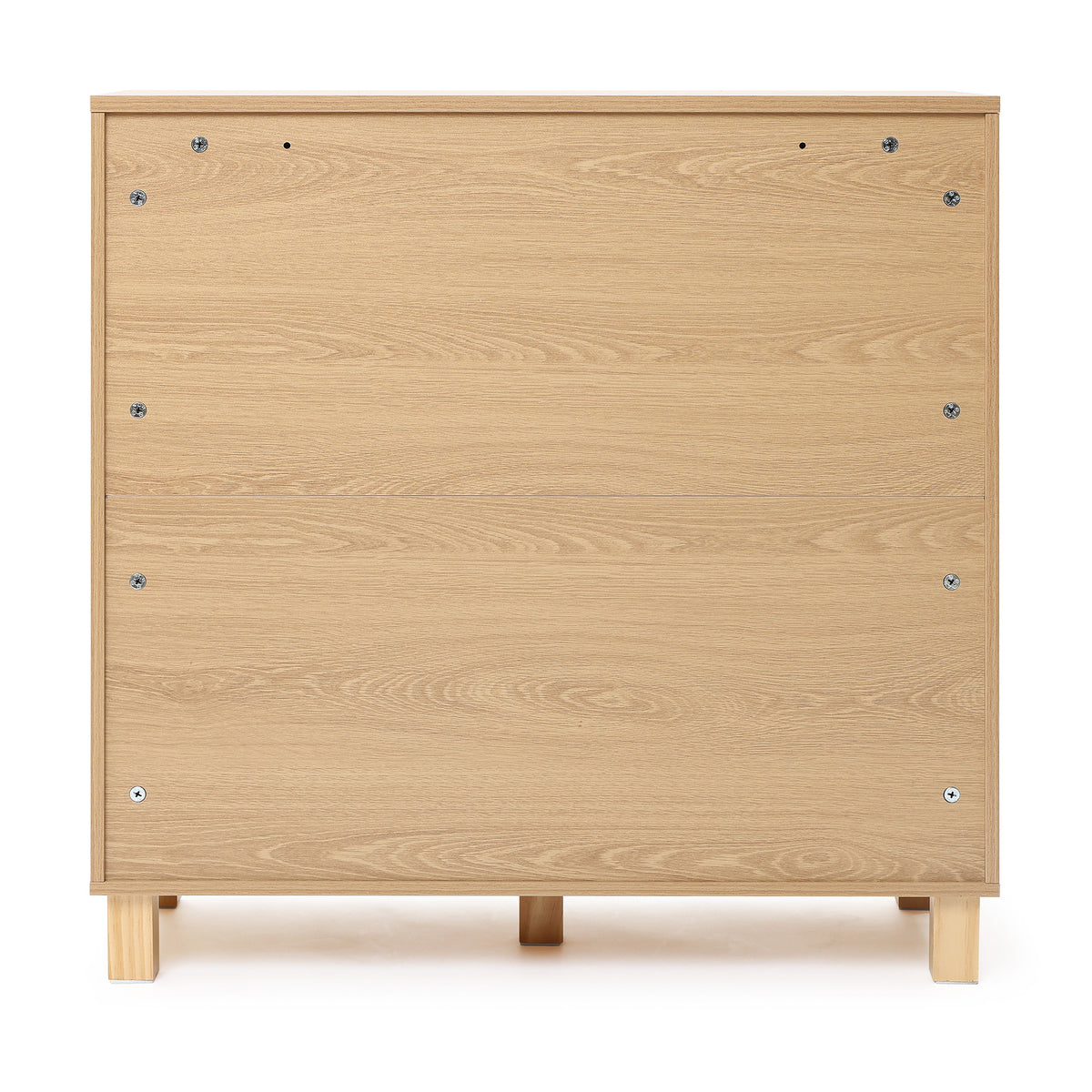 Malu Fluted 2-Door Wood Storage Cabinet, Natural, 31"