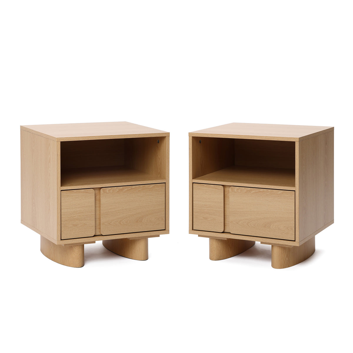 Malu 1-Drawer Wood Bedside Nightstand, Natural, 20"