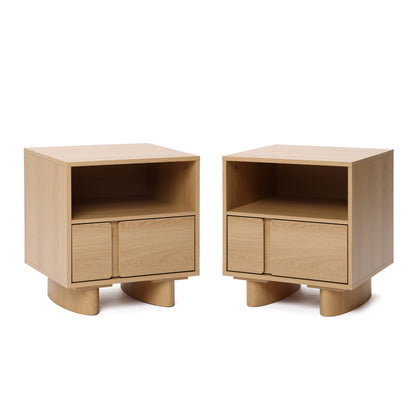 Malu 1-Drawer Wood Bedside Nightstand, Natural, 20"