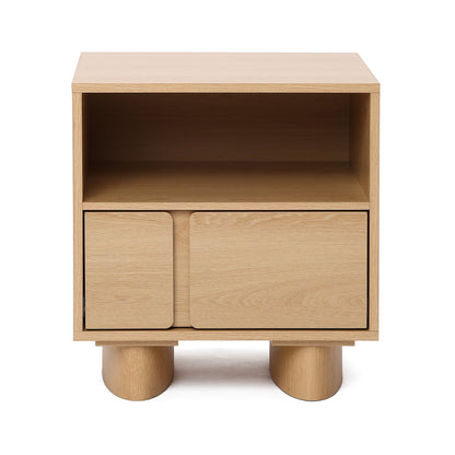 Malu 1-Drawer Wood Bedside Nightstand, Natural, 20"