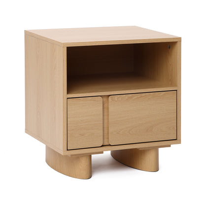Malu 1-Drawer Wood Bedside Nightstand, Natural, 20"