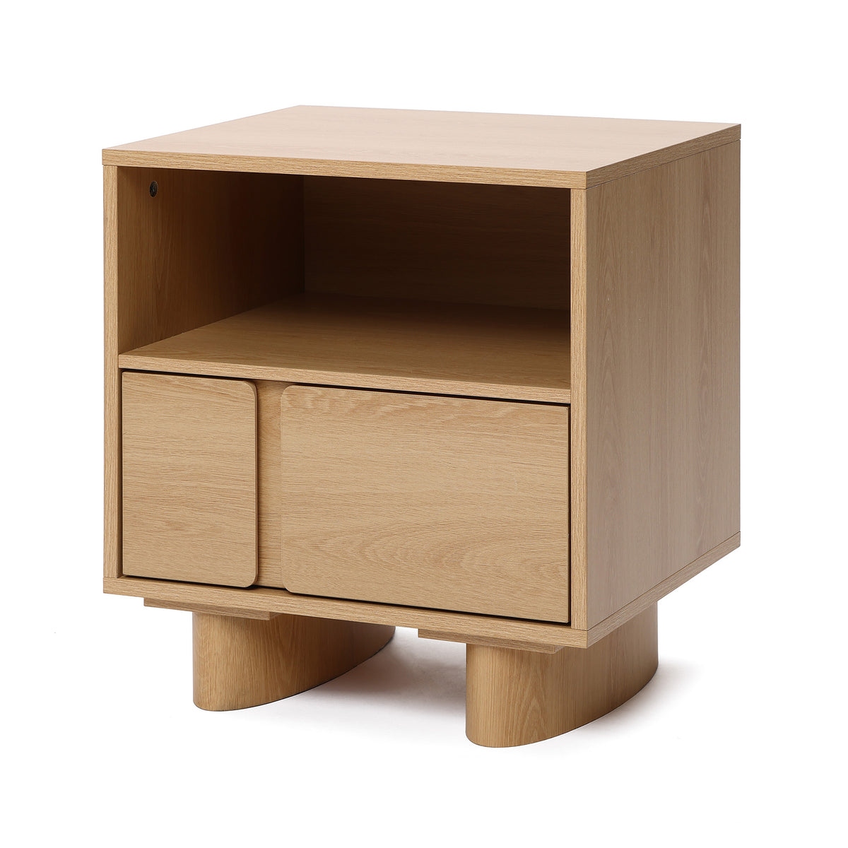 Malu 1-Drawer Wood Bedside Nightstand, Natural, 20"
