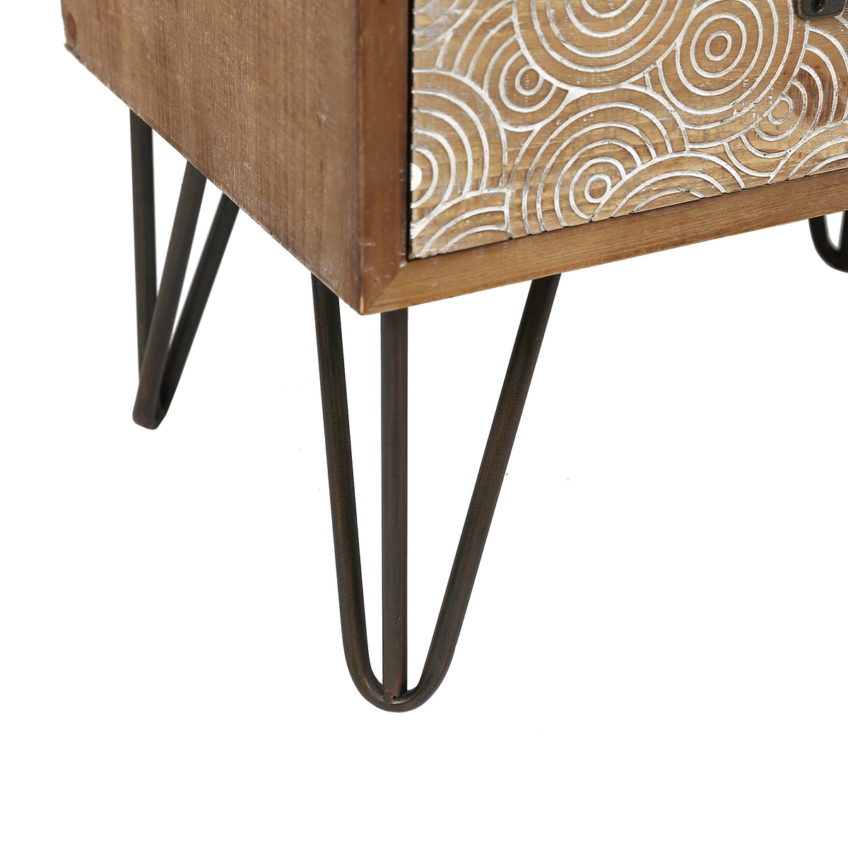 Stacked 4-Drawer Wood Accent End Table, Vintage, 30"