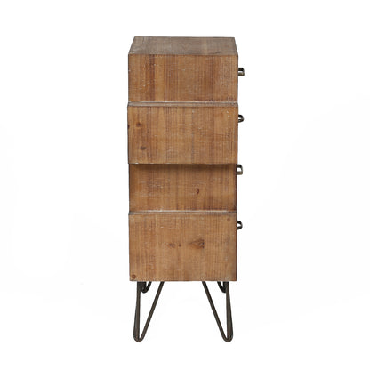 Stacked 4-Drawer Wood Accent End Table, Vintage, 30"