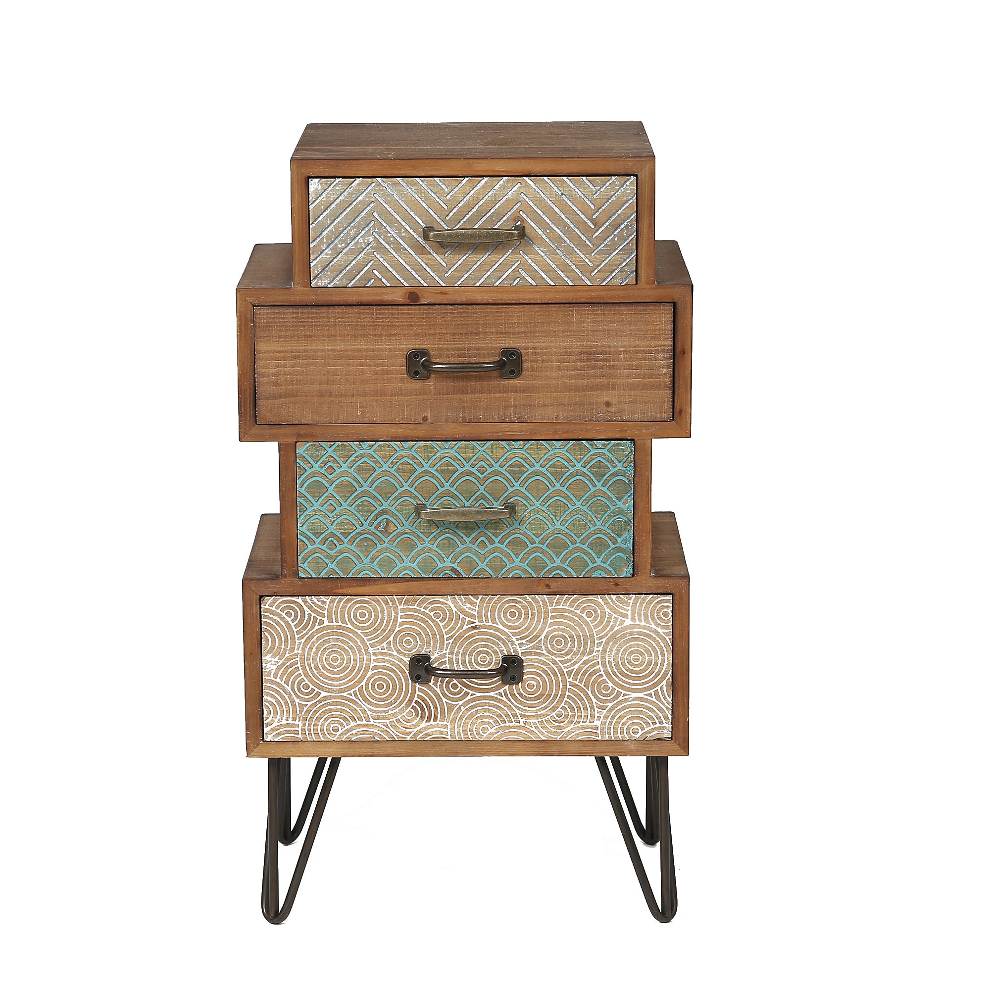 4-Drawer Wood End Table, 30"
