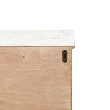 2-Door Classic Wood Wall Cabinet, Distressed White, 31"