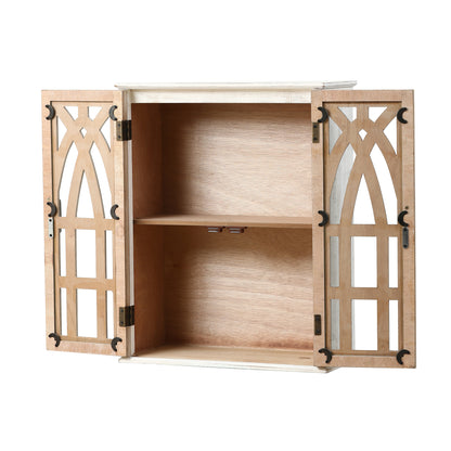 2-Door Classic Wood Wall Cabinet, Distressed White, 31"