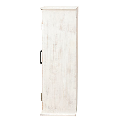 2-Door Classic Wood Wall Cabinet, Distressed White, 31"