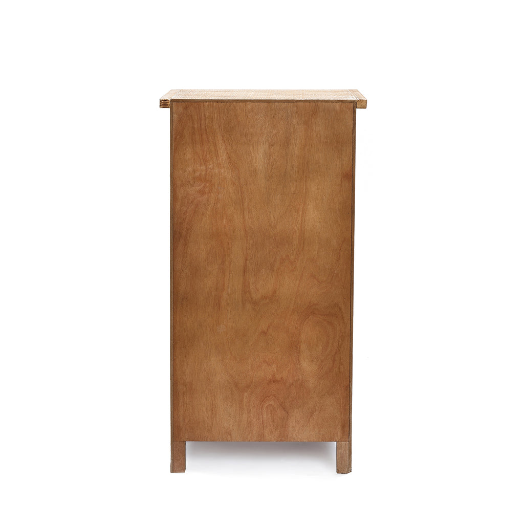 Langford Home Whitewashed Wood Nightstand, Rustic Carved Bedside Table