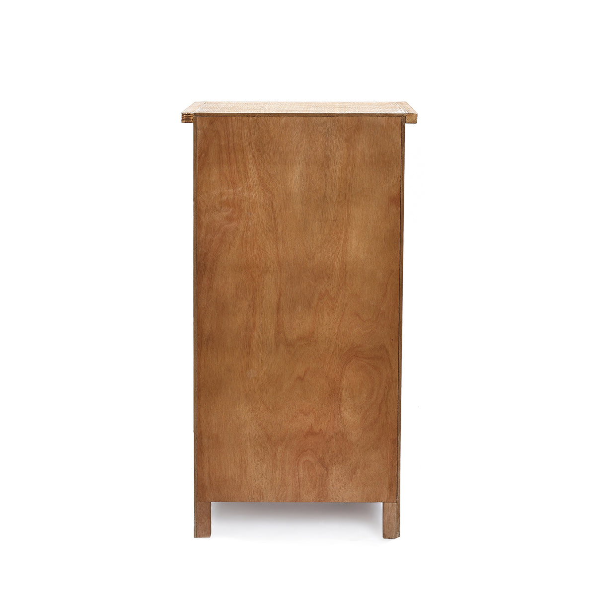 Carved Wood Accent Storage Cabinet, Distressed White, 30"