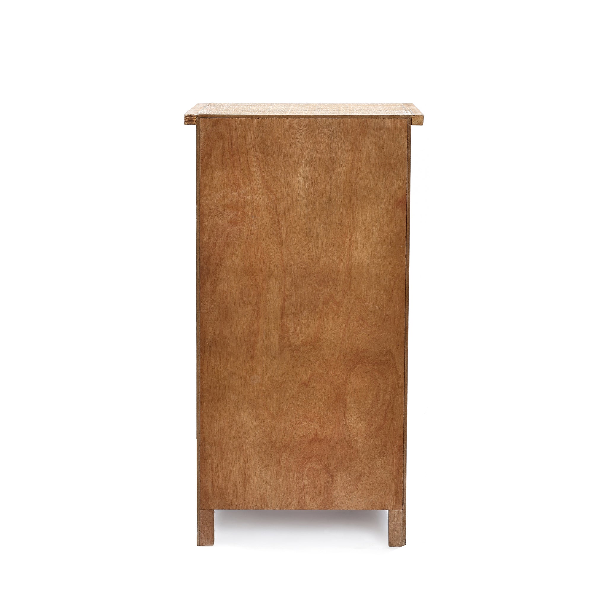 Langford Home Whitewashed Wood Nightstand, Rustic Carved Bedside Table