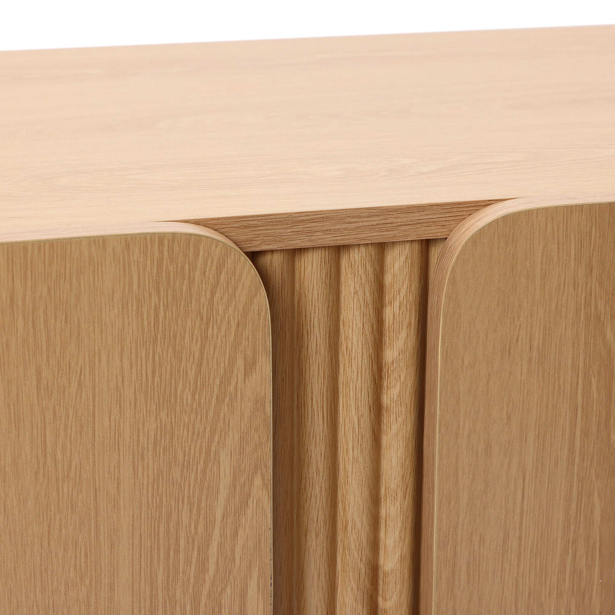 31" Sideboard Cabinet with Storage, 2-Door Blonde Birch Finish Console Table
