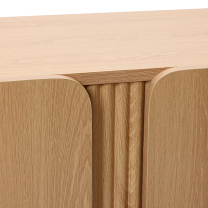 Malu 2-Door Wood Storage Accent Cabinet, Natural, 31"