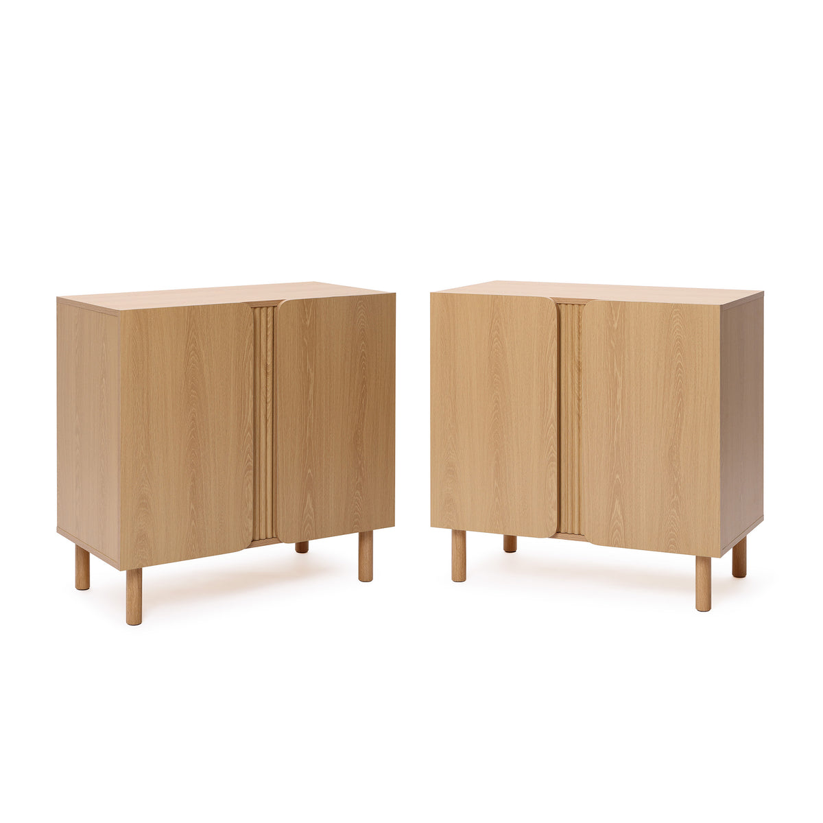 Malu 2-Door Wood Storage Accent Cabinet, Natural, 31"