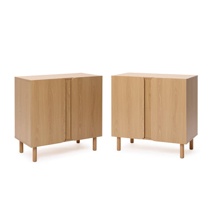 Malu 2-Door Wood Storage Accent Cabinet, Natural, 31"