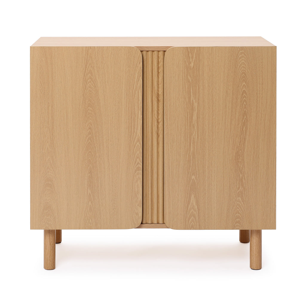 31" Sideboard Cabinet with Storage, 2-Door Blonde Birch Finish Console Table